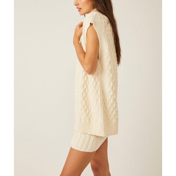 Free People Cream Textured Sweater & Mini Skirt Set - Picture 6 of 10